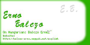 erno balczo business card